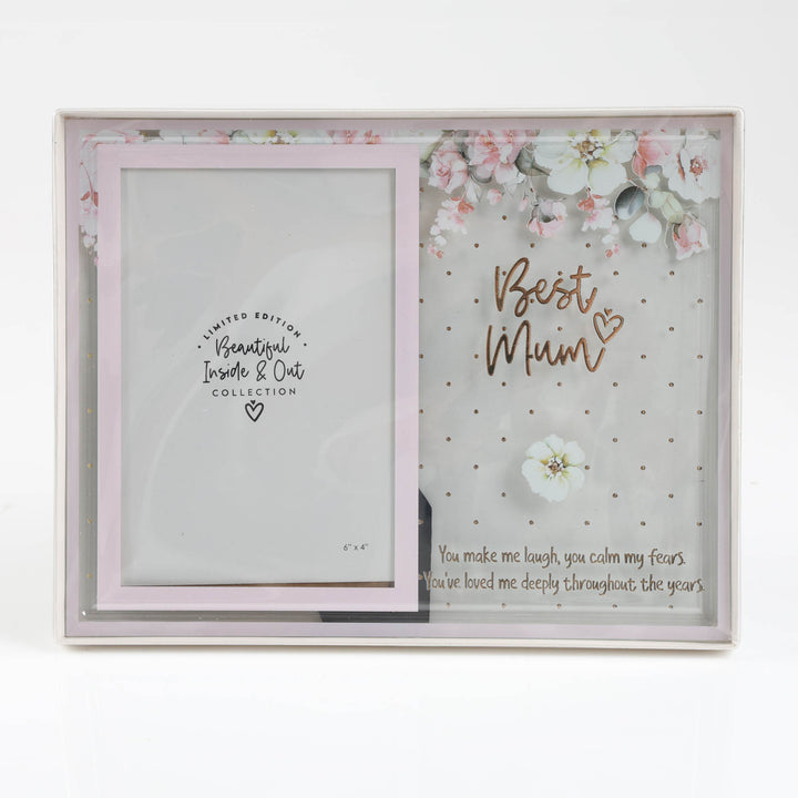 Best Mum - Pink Floral Photo Frame