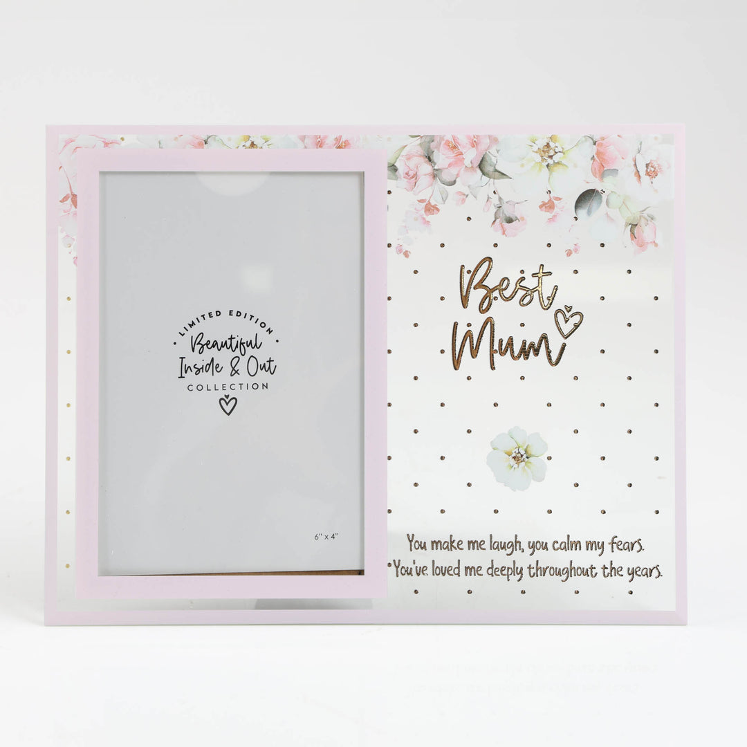 Best Mum - Pink Floral Photo Frame