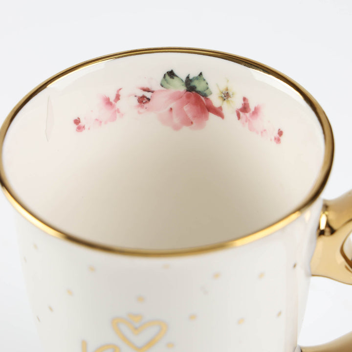 Best Nan - Inside and Out Lilac Floral Footed Mug Set