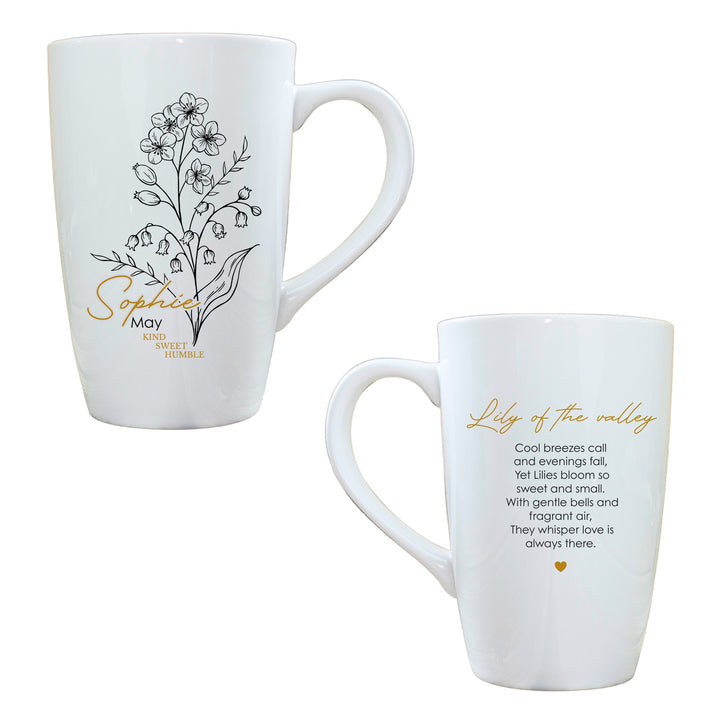 Personalised Birth Flower Latte Mug