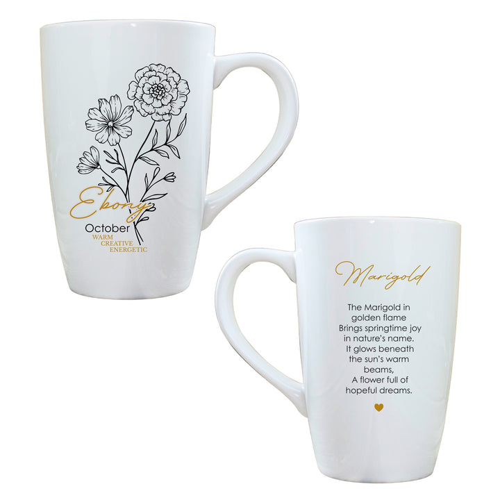 Personalised Birth Flower Latte Mug