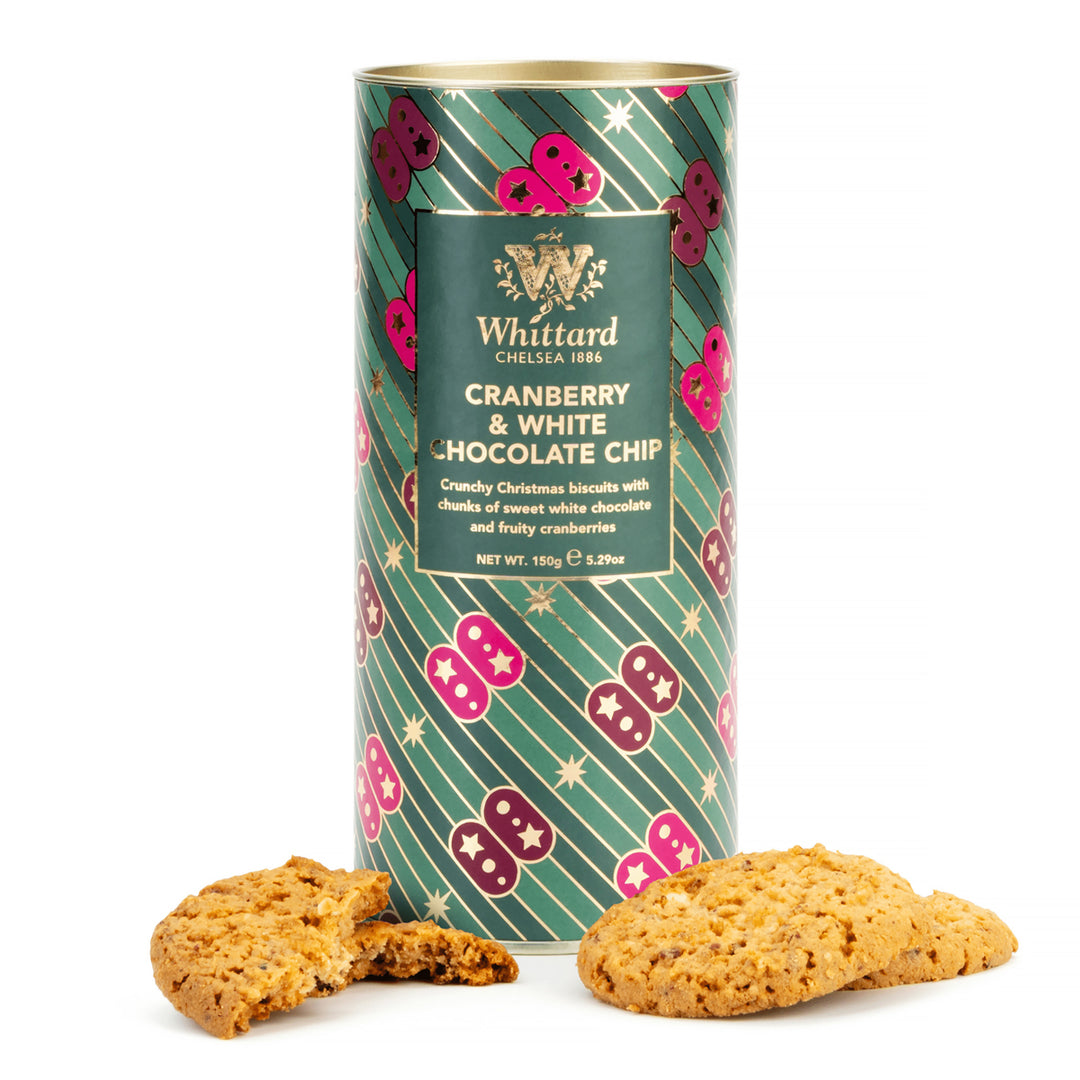 Biscuit Tube - Whittard of Chelsea Christmas 2025 Cranberry and White Chocolate 150g