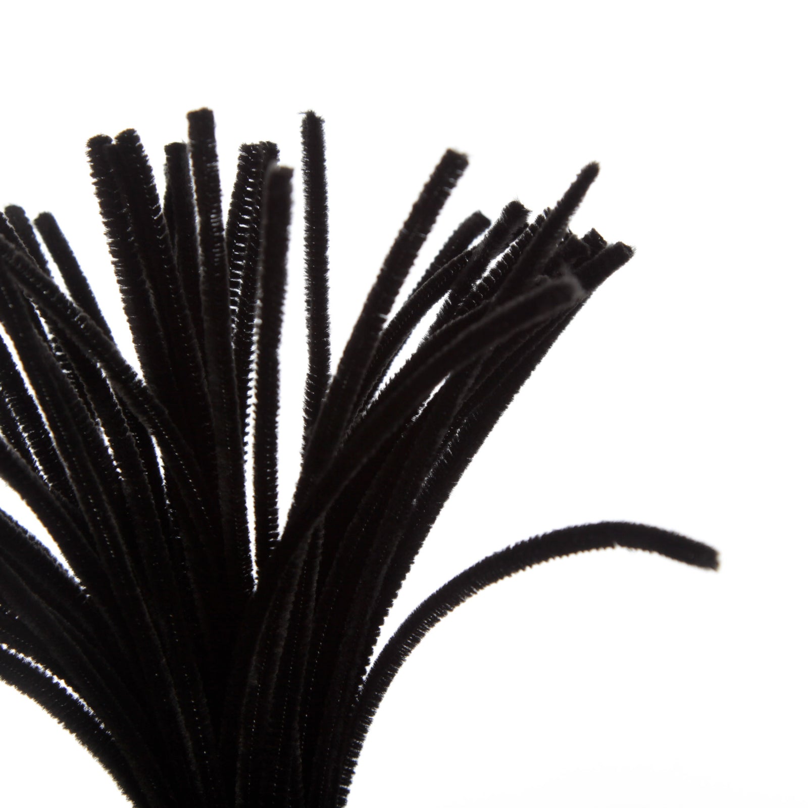 Black Chenille Stem Pipe Cleaners - Pack of 50