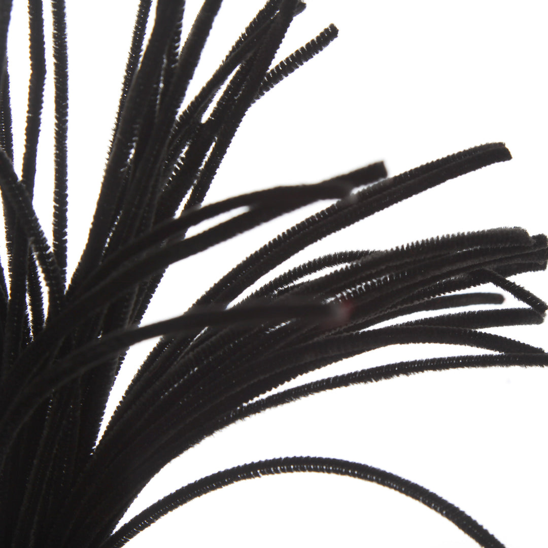 Black Chenille Stem Pipe Cleaners - Pack of 50