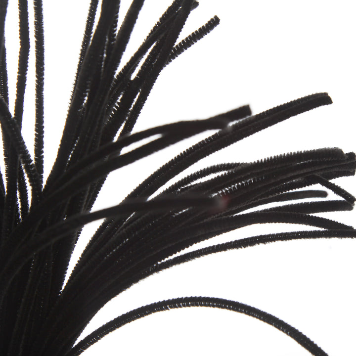 Black Chenille Stem Pipe Cleaners - Pack of 50