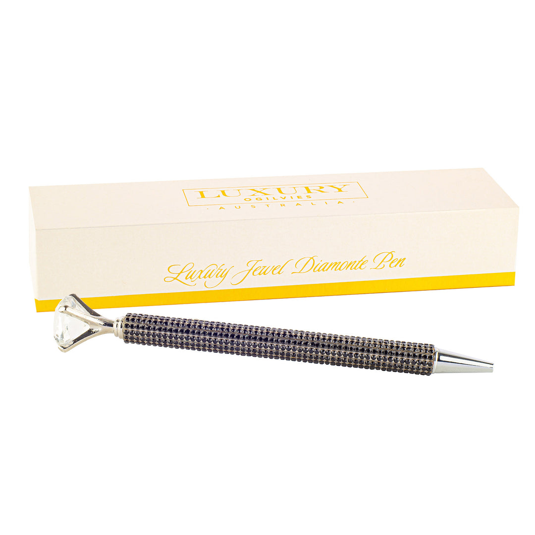 Black Diamonte Encrusted Pen in Gift Box