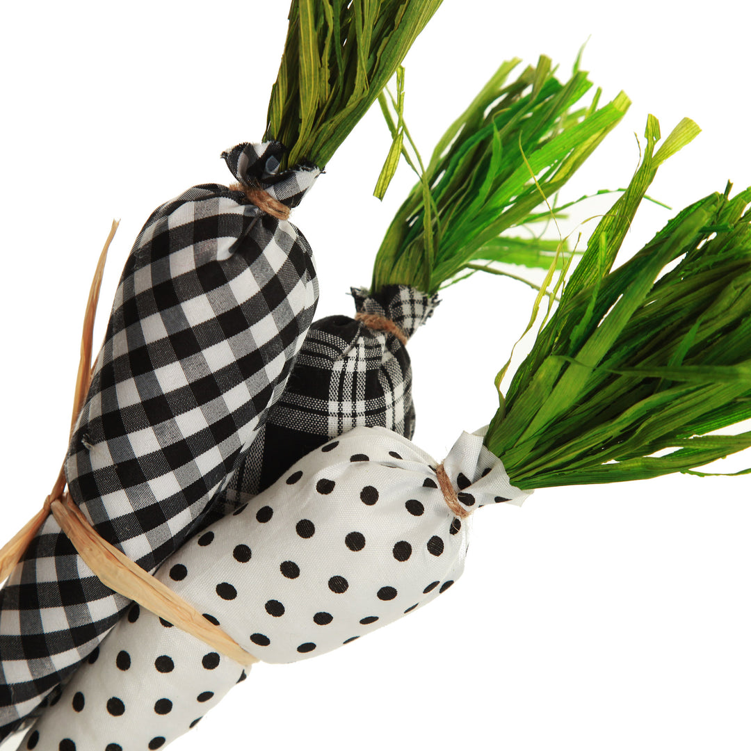 Black Fabric Bunch of Carrots - Set of 3