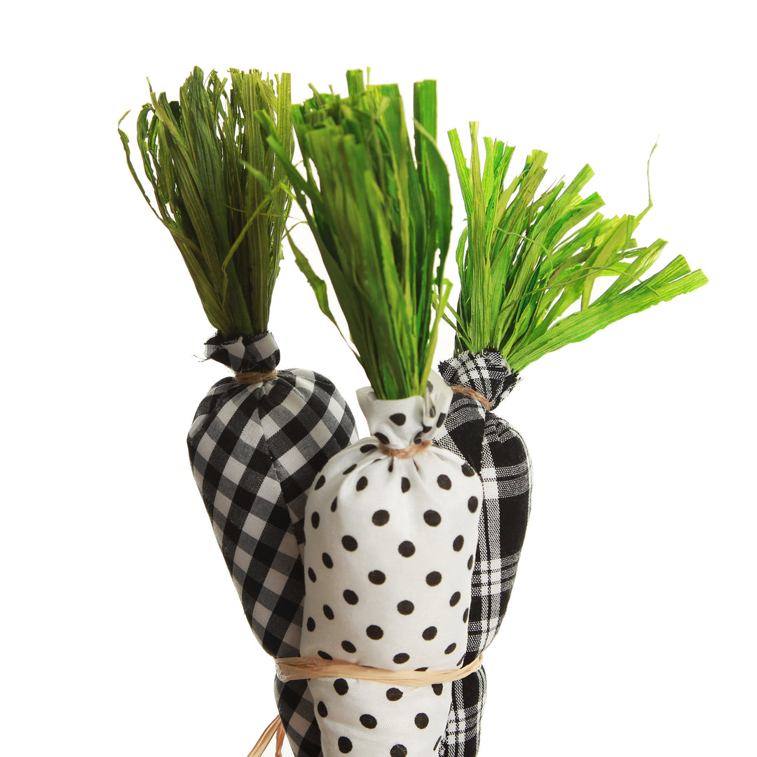 Black Fabric Bunch of Carrots - Set of 3
