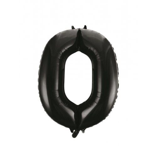Black Number 0 Foil Balloon 86cm (34in)