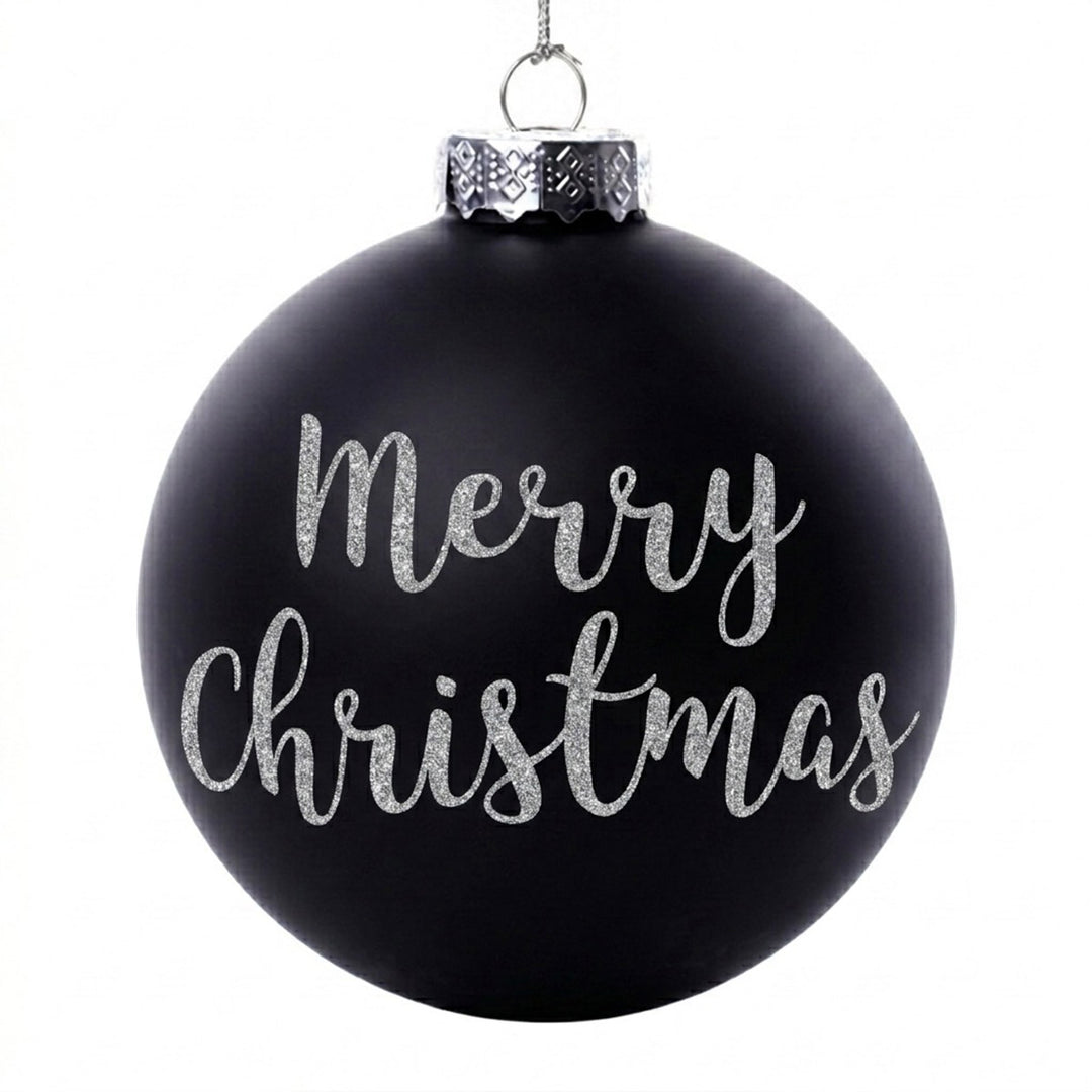 Black Glass Personalised Christmas Bauble