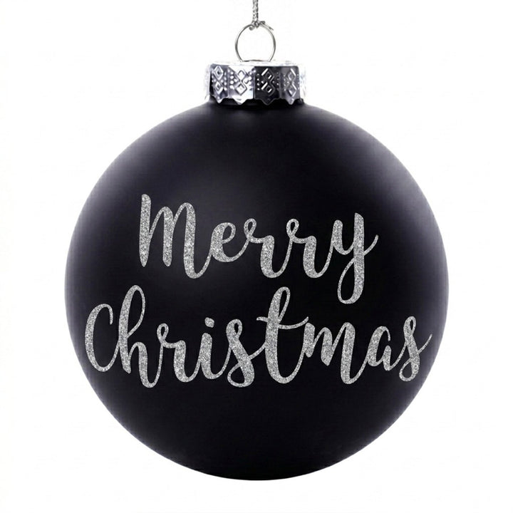 Black Glass Personalised Christmas Bauble