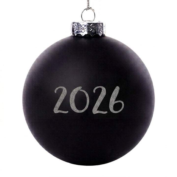 Black Glass Personalised Christmas Bauble