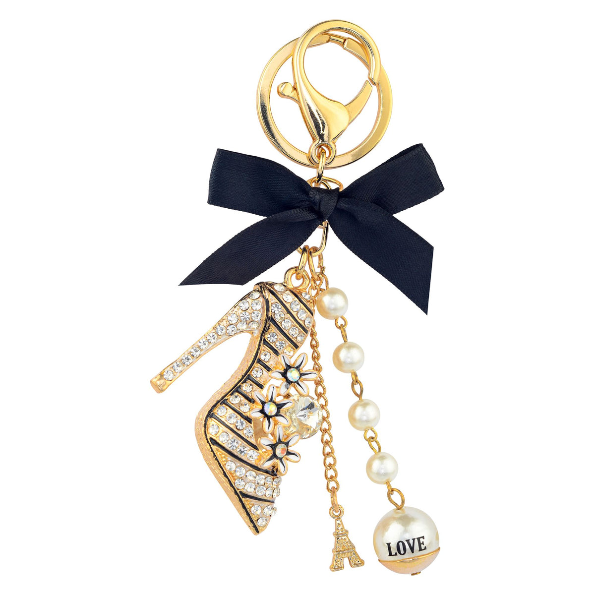 Black Luxury Diamonte Encrusted - Stiletto Keychain