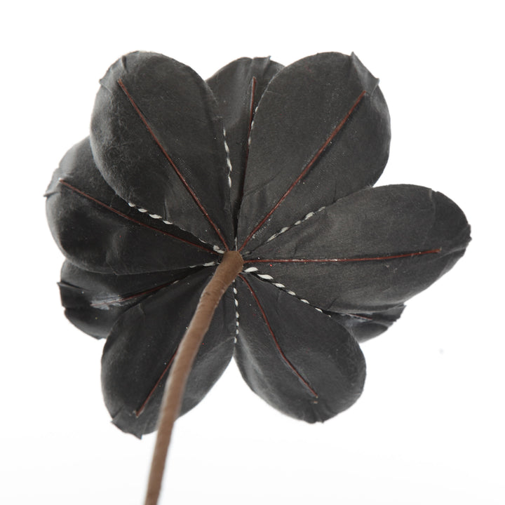 Black Magnolia Flower Stem with Twine Trim