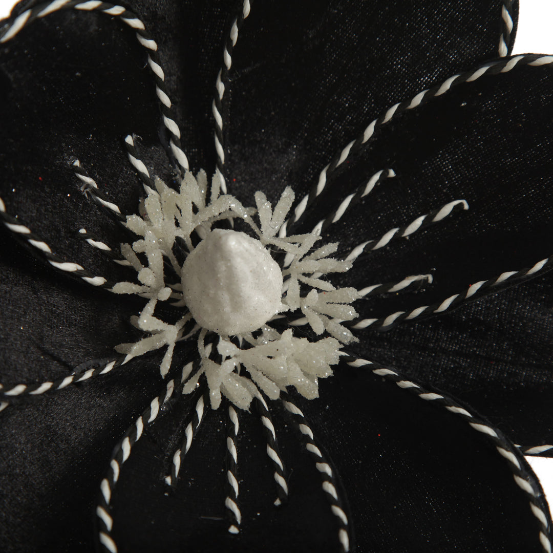 Black Magnolia Flower Stem with Twine Trim