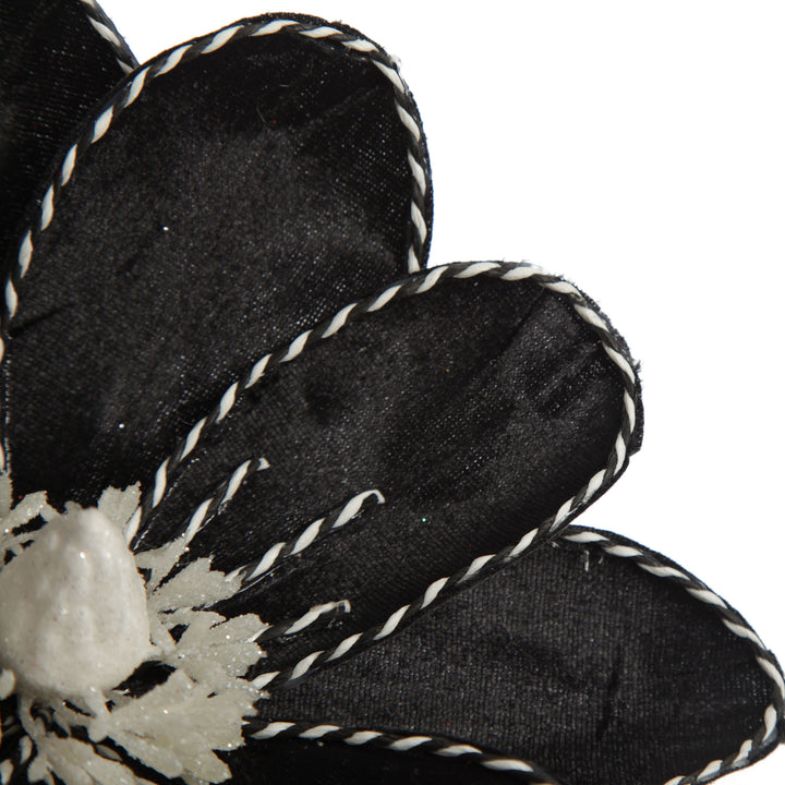 Black Magnolia Flower Stem with Twine Trim