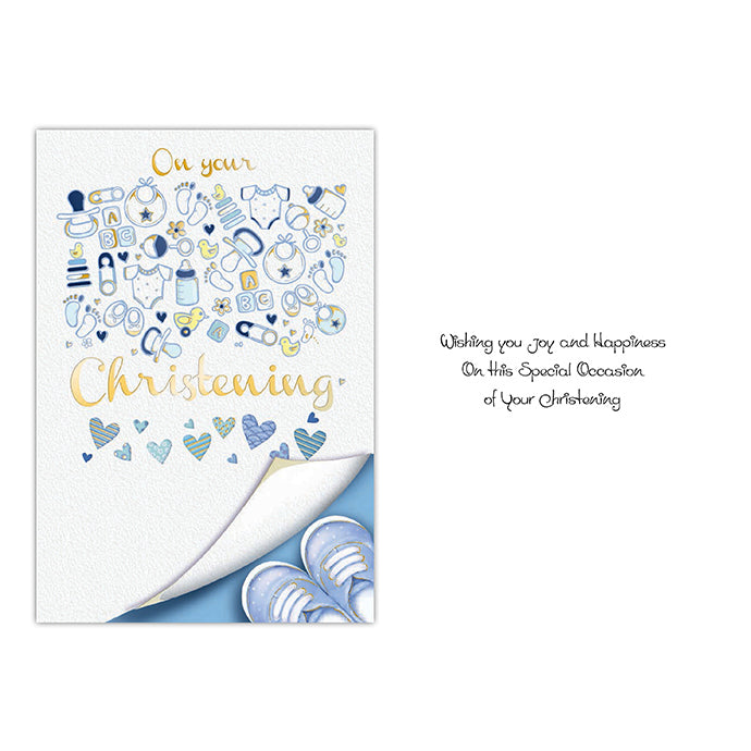 Blue Baby Christening Card