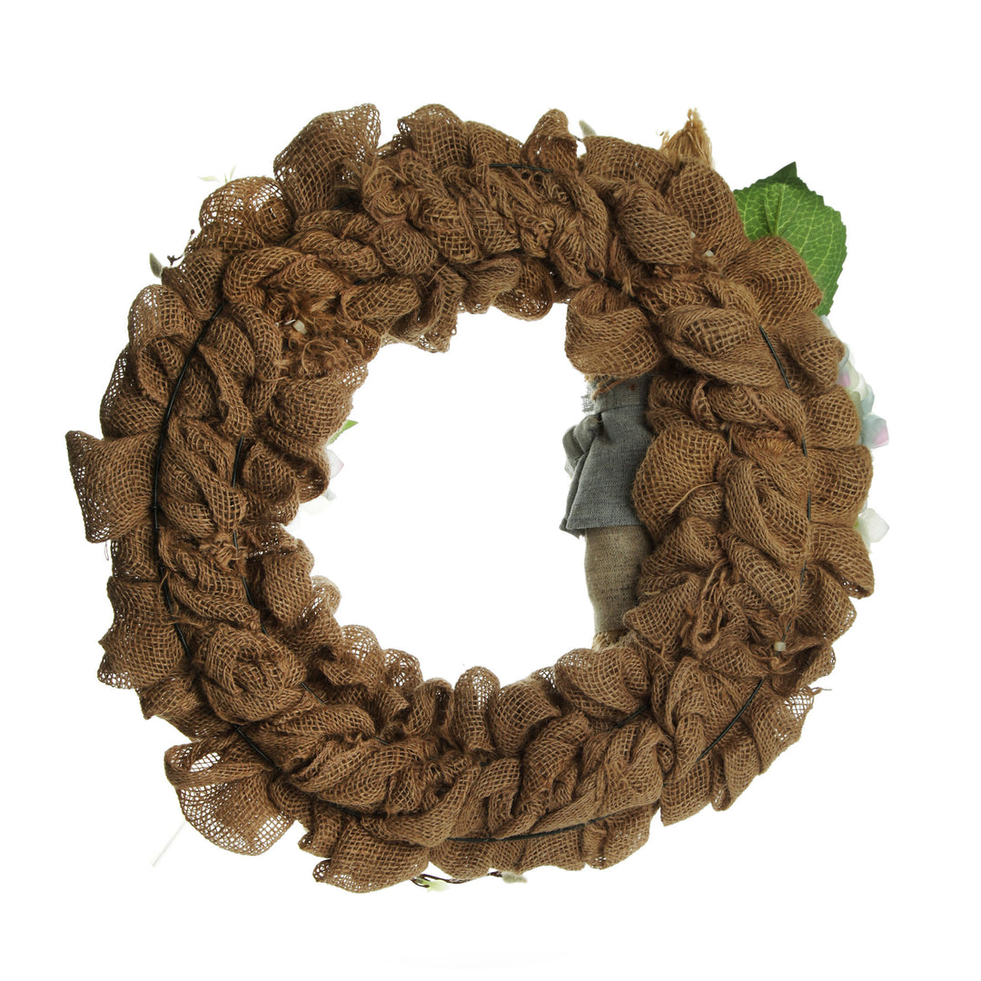 Blue Bunny Burlap Easter Wreath Back

