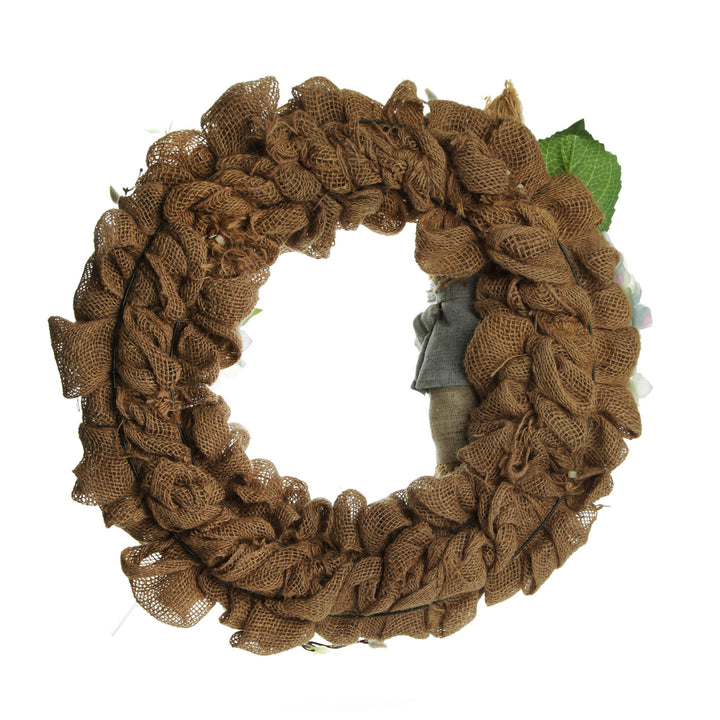 Blue Bunny Burlap Easter Wreath Back

