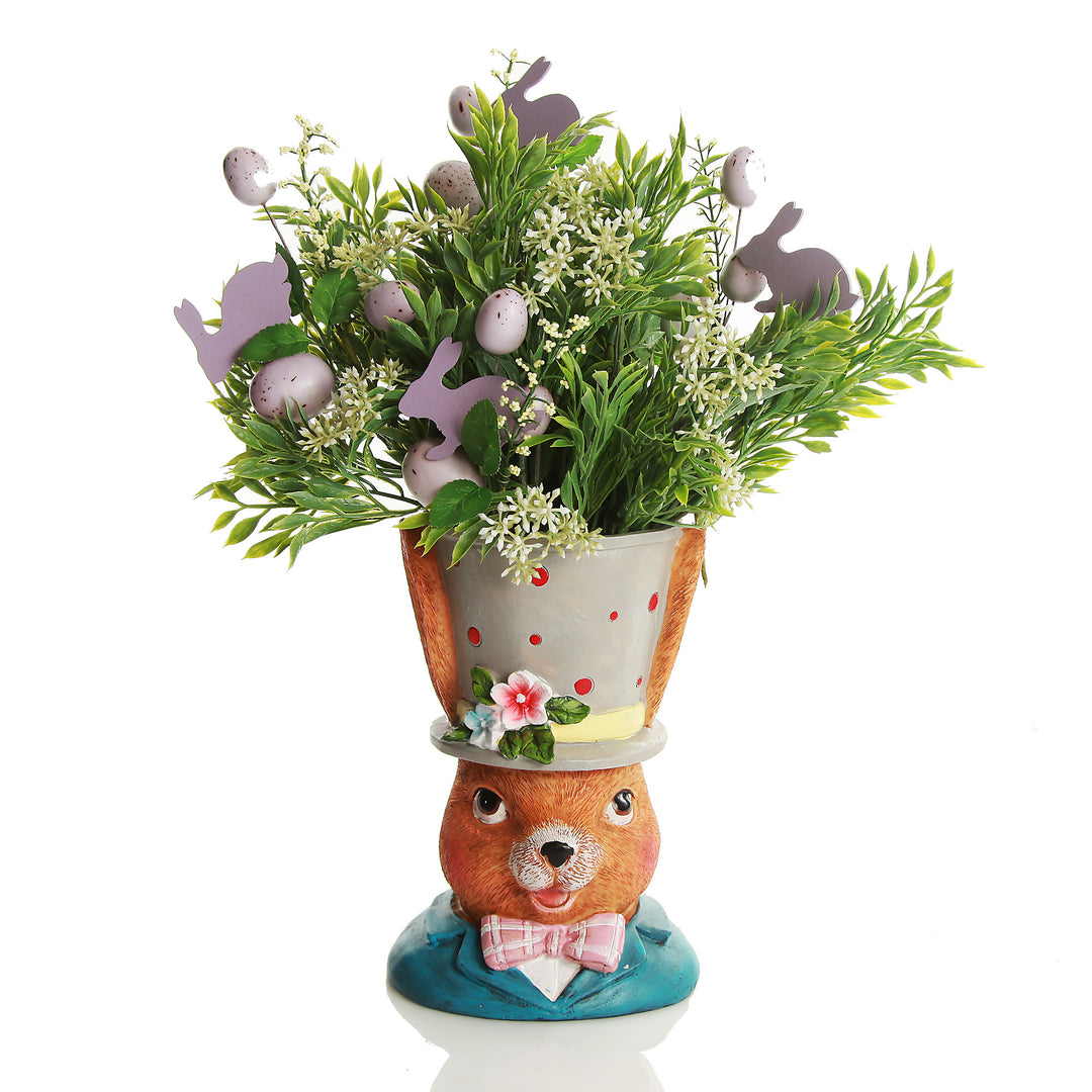 Blue Bunny with Pot Hat
