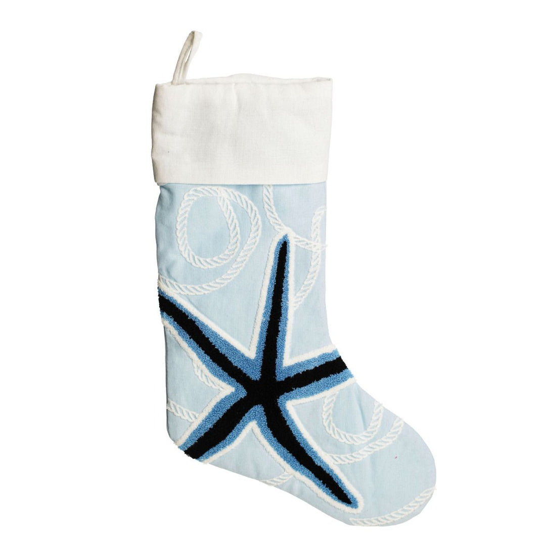 Blue Coastal Christmas Stocking - Set of 4