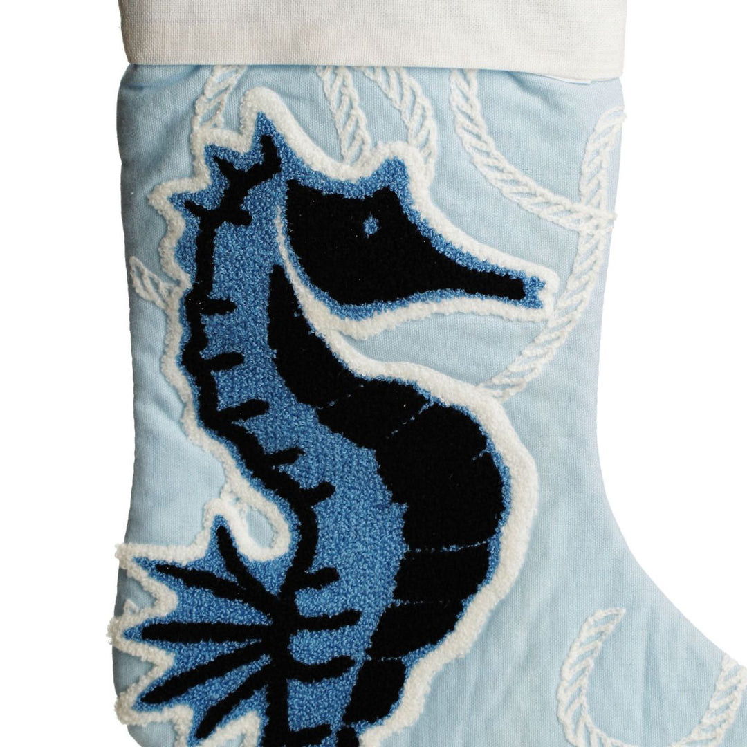 Blue Coastal Christmas Stocking - Set of 4