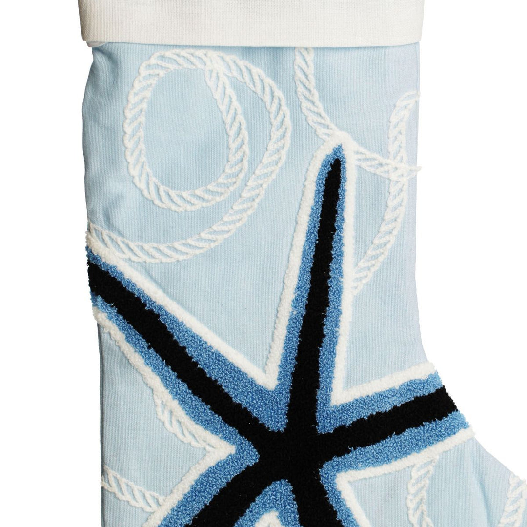 Blue Coastal Christmas Stocking - Set of 4