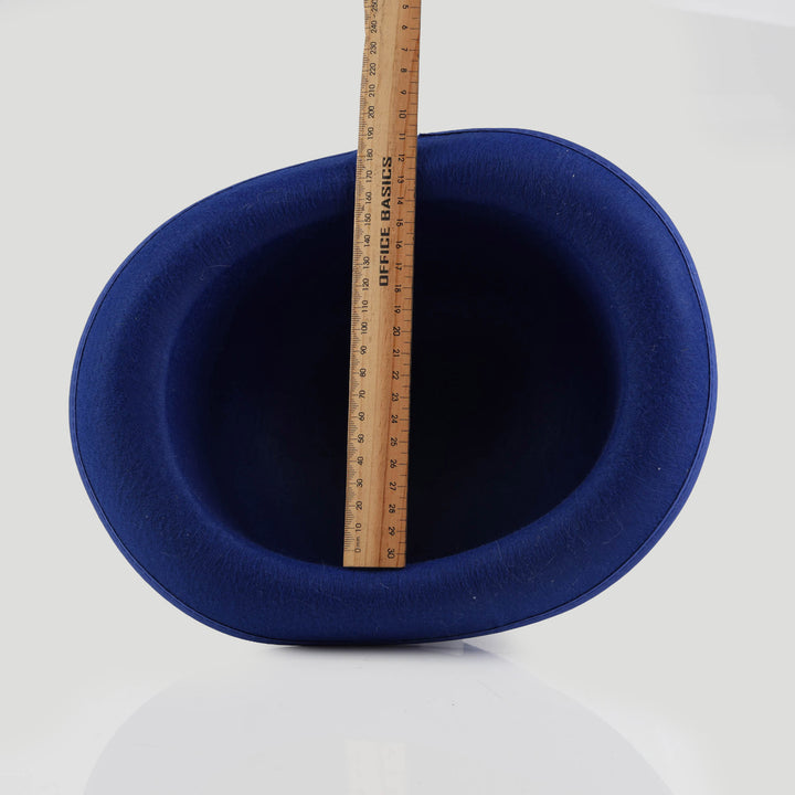 Blue Felt Easter Hat with Fluffy Bunny Ears