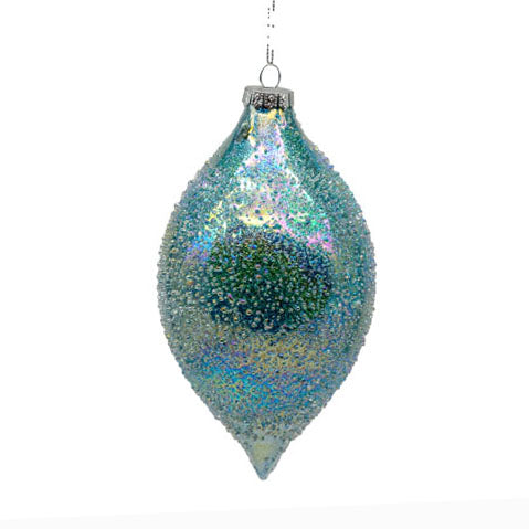 Blue Glass Long Drop Decoration