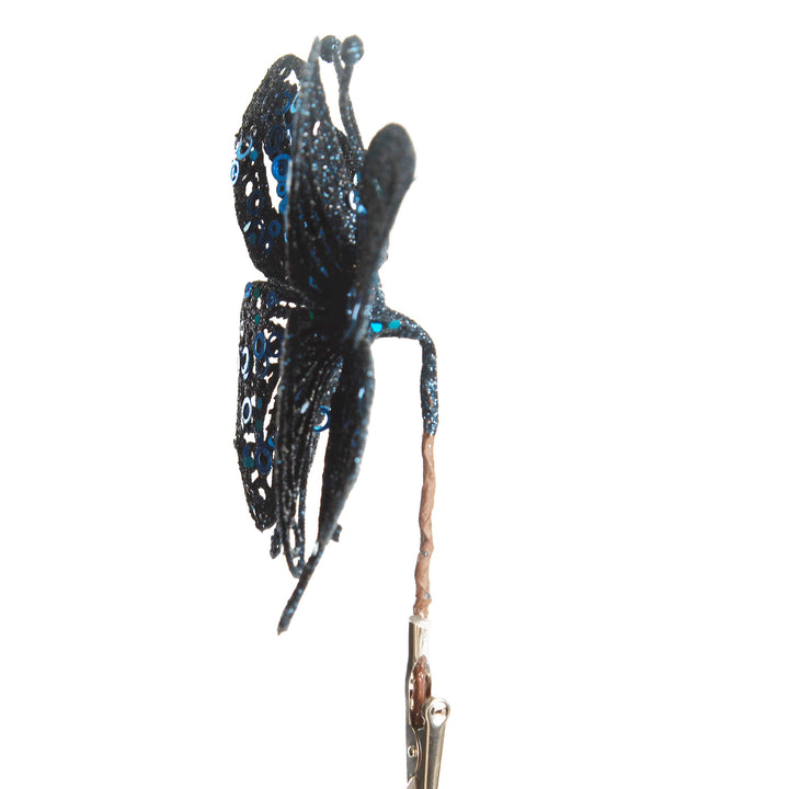 Blue Glitter and Sequin Butterfly Clip