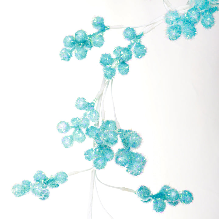 Pastel Blue Glitter Berry Christmas Garland 162cm