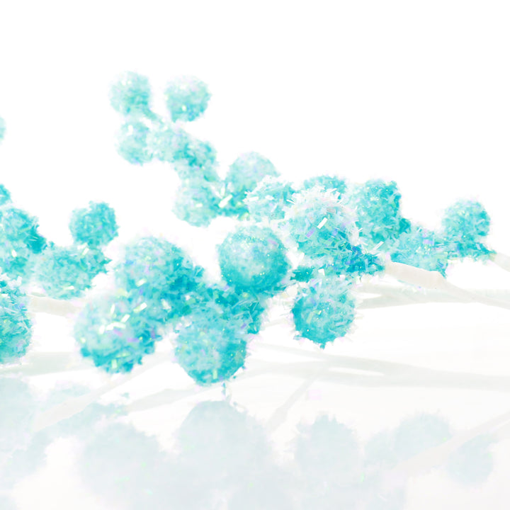 Pastel Blue Glitter Berry Christmas Garland 162cm