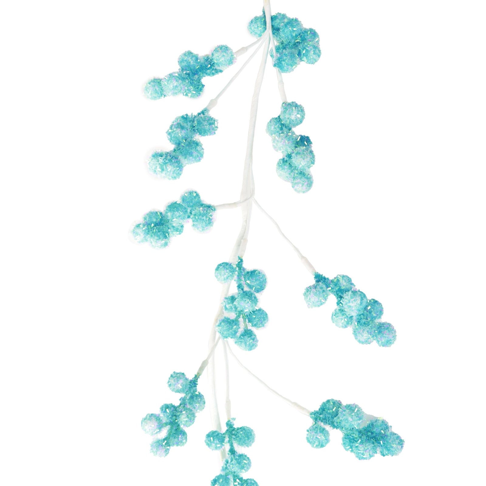 Pastel Blue Glitter Berry Christmas Garland - 162cm