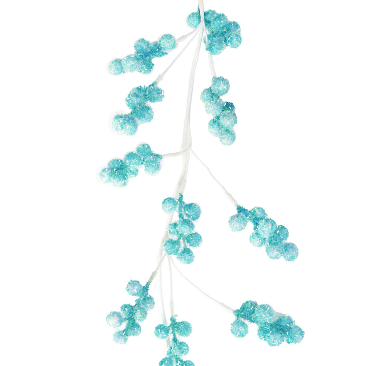 Pastel Blue Glitter Berry Christmas Garland - 162cm