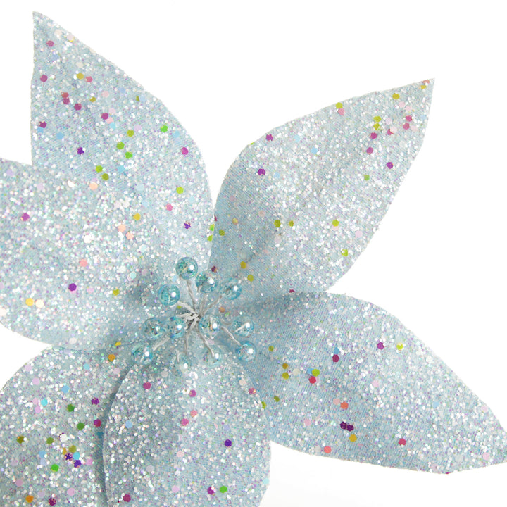 Blue Glitter Flower Pick