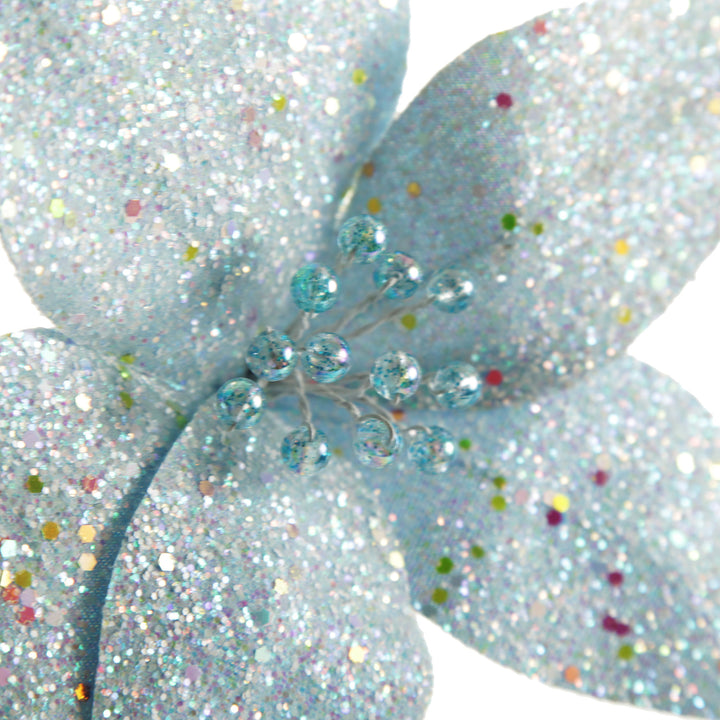 Blue Glitter Flower Pick