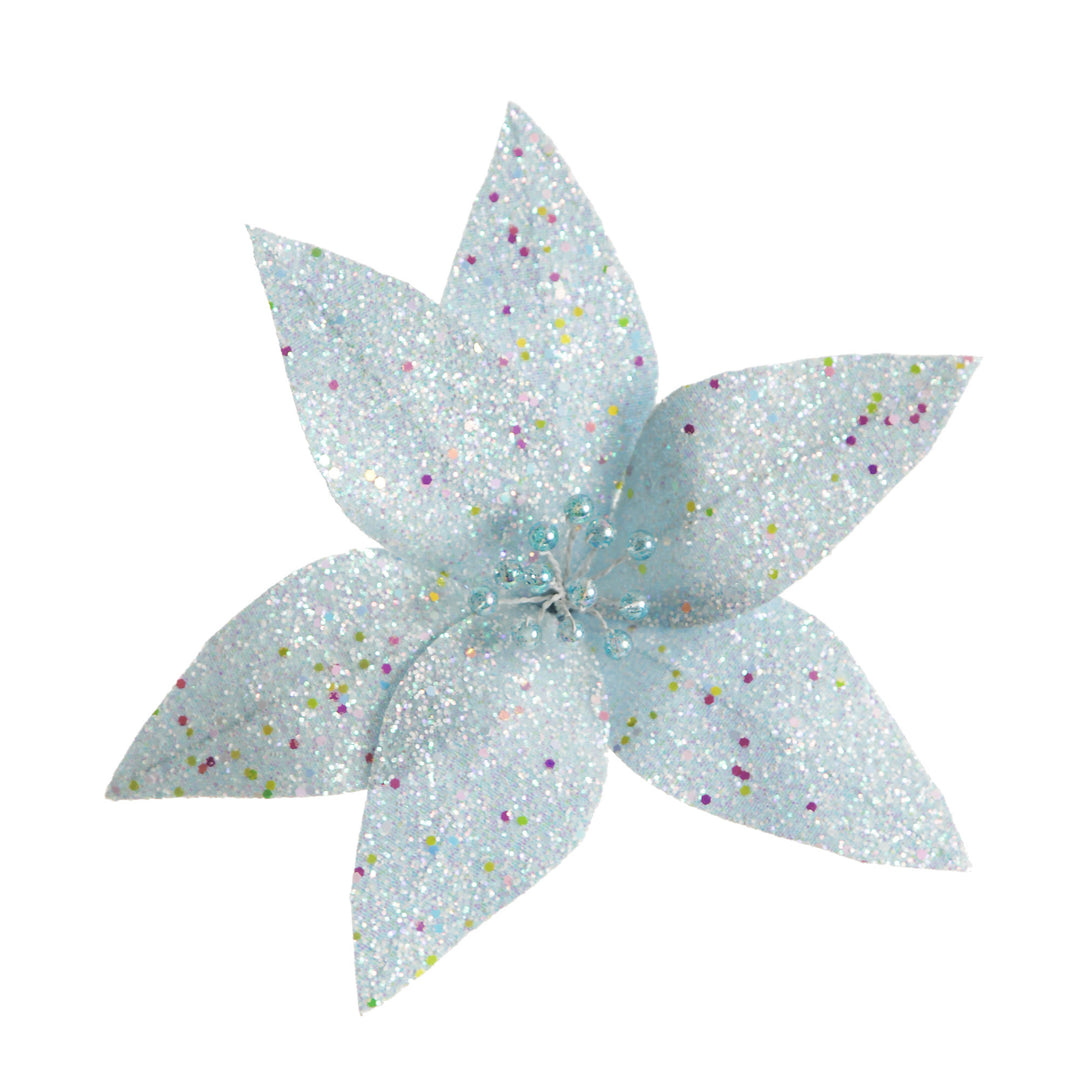 Blue Glitter Flower Pick