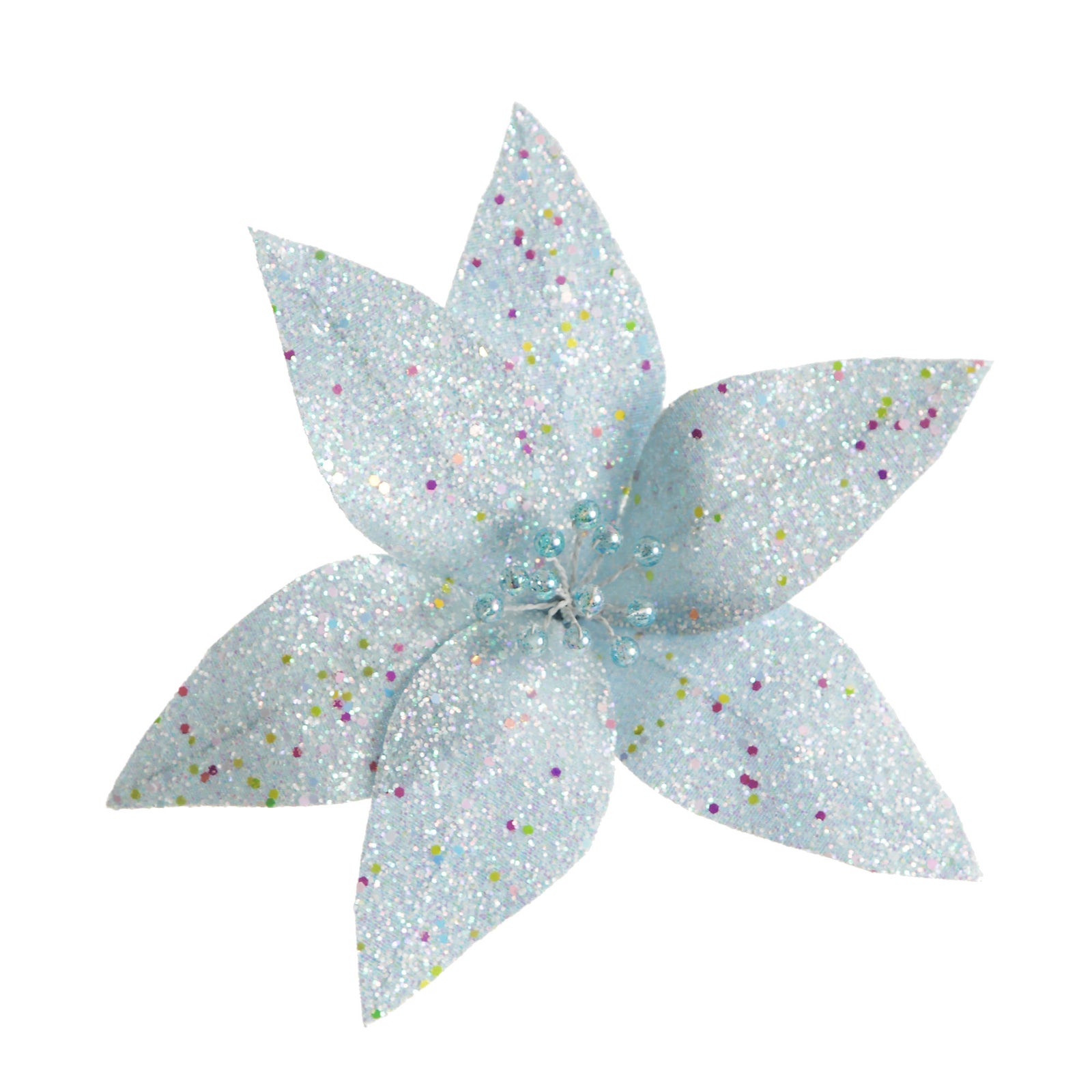 Blue Glitter Flower Pick