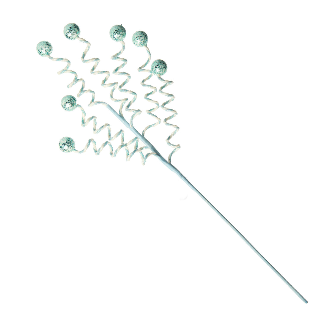 Blue Glitter Spiral Ball Pick
