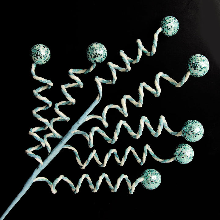 Blue Glitter Spiral Ball Pick