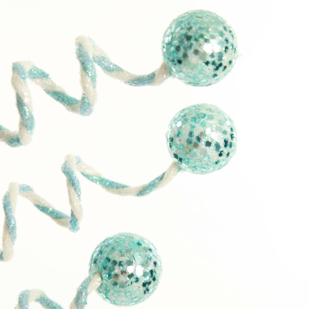 Blue Glitter Spiral Ball Pick
