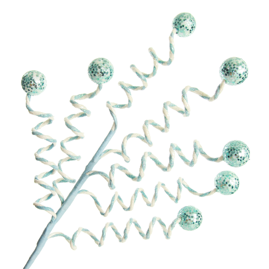 Blue Glitter Spiral Ball Pick