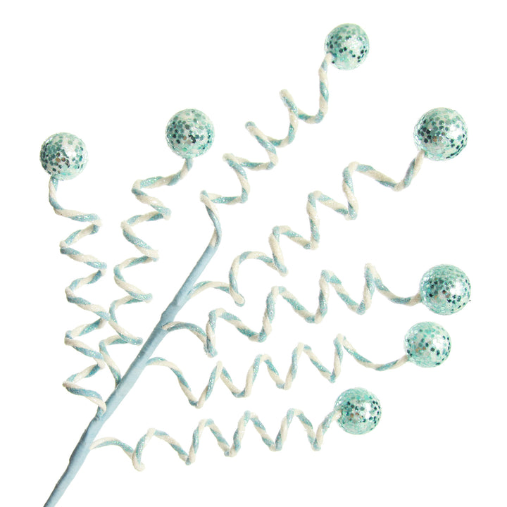 Blue Glitter Spiral Ball Pick