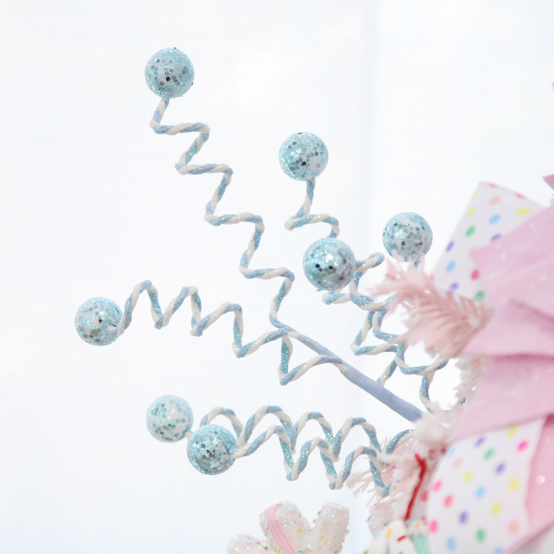 Blue Glitter Spiral Ball Pick