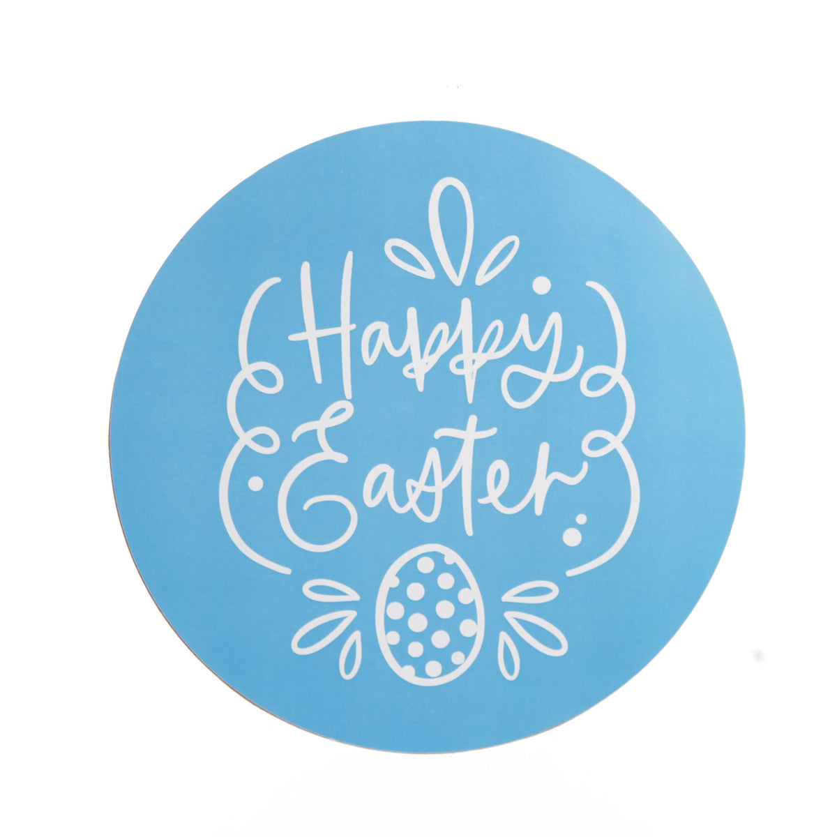Bright Blue Stripe Happy Easter Plaque and Bow Set