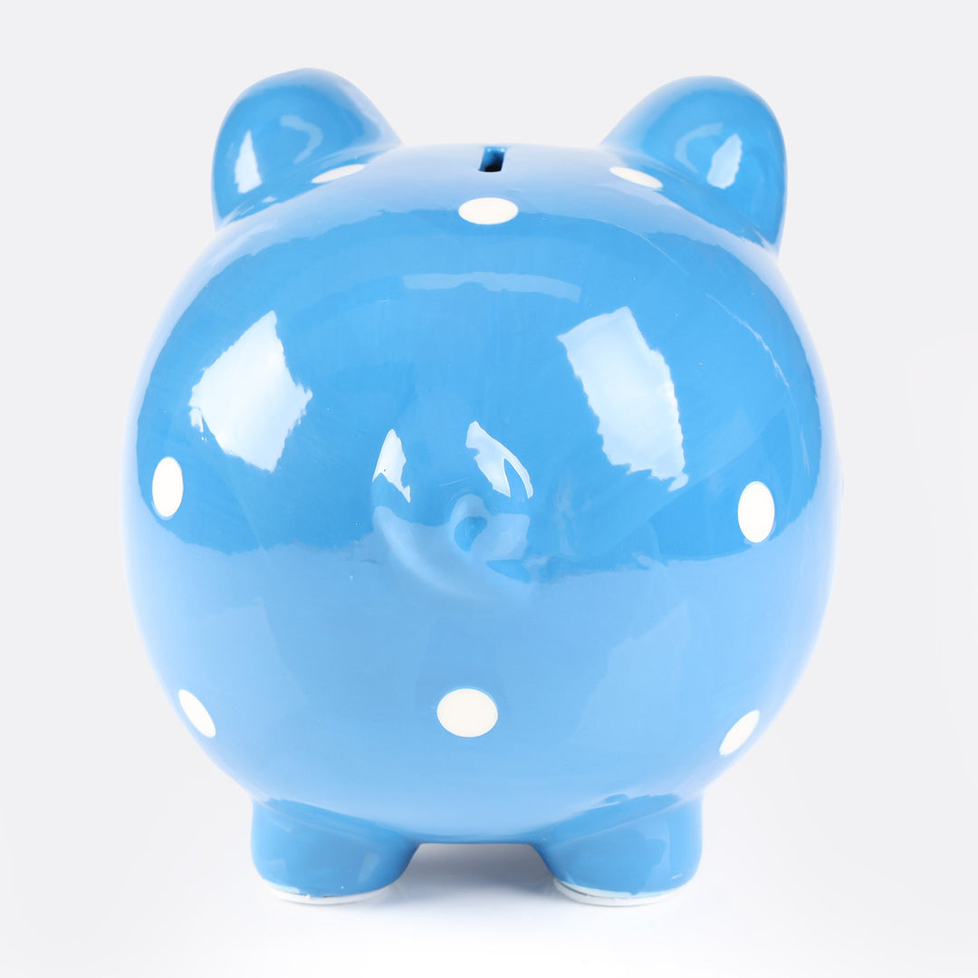 Blue Polka Dot Piggy Bank