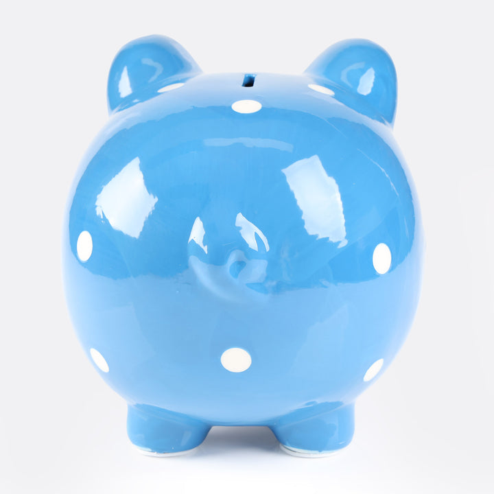 Blue Polka Dot Piggy Bank