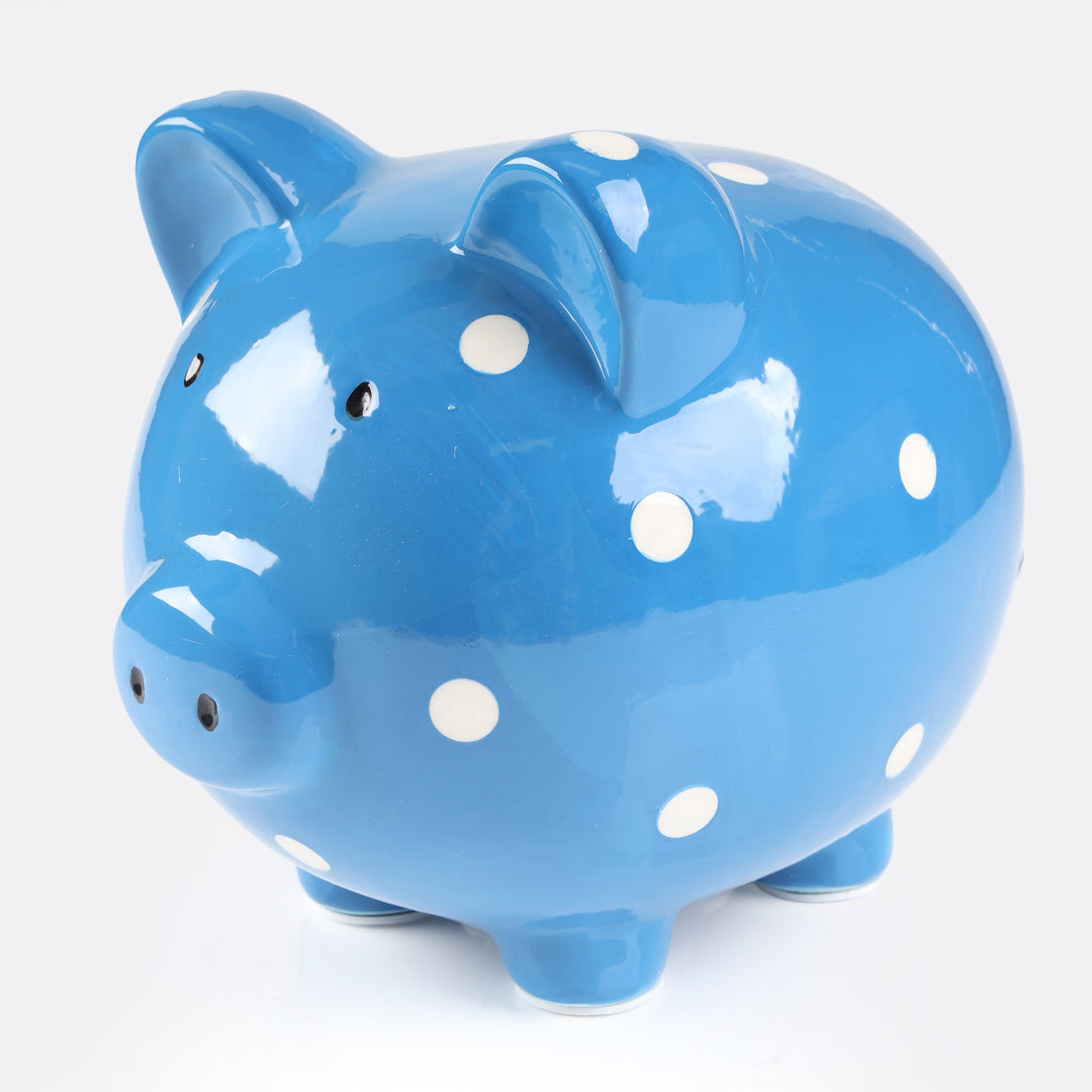 Blue Polka Dot Piggy Bank