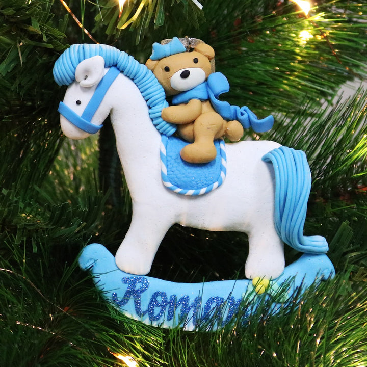 Blue Rocking Horse Decoration