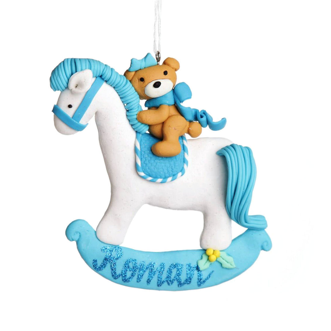 Blue Rocking Horse Decoration